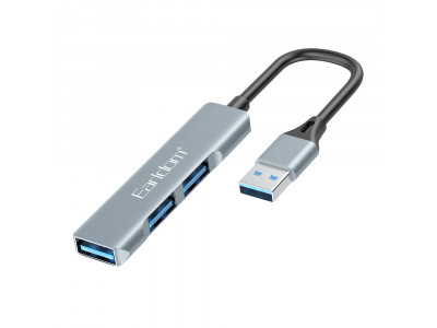 USB Hub Earldom ET-HUB09 USB 3.0 - 3 Порта Сив 40218 USB Hub Earldom ET-HUB09 USB 3.0 - 3 Порта Сив 40218