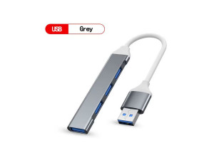 USB Hub USB 3.0 - 4 x USB 3.0 Port Multi Splitter Adapter OTG Grey
