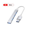USB Hub USB 3.0 - 4 x USB 3.0 Port Multi Splitter Adapter OTG Silver