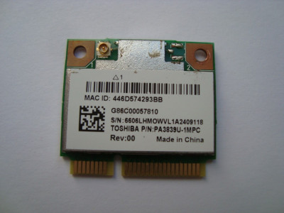 Wifi Realtek RTL8188CE Toshiba NB510 PA3839U-1MPC
