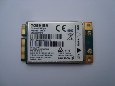 WWAN Mobile Wireless Card Toshiba Ericsson F3607gw Toshiba Portege R705